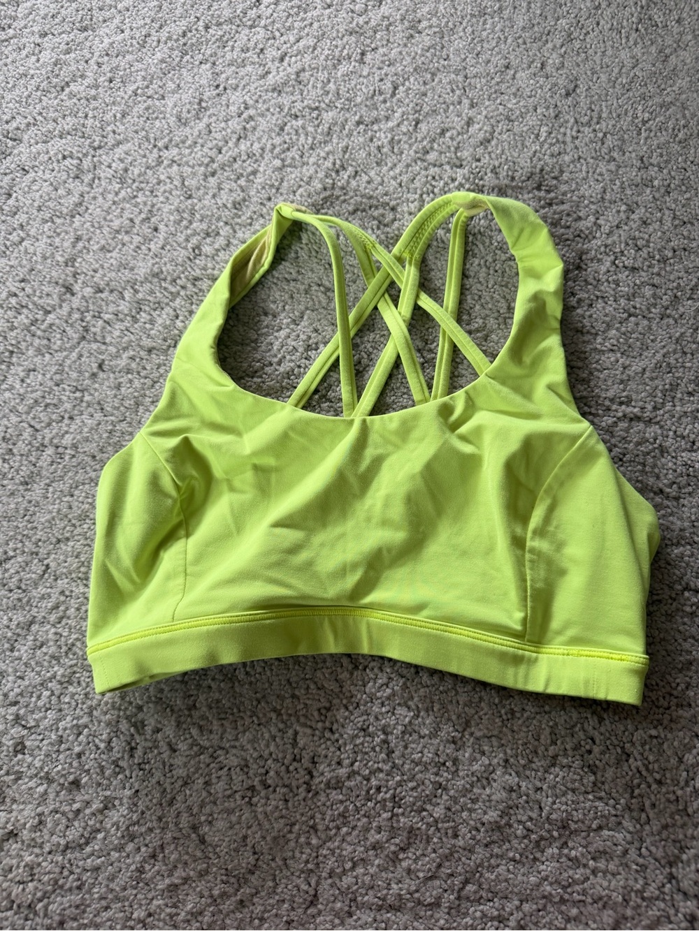 lululemon athletica Neon Yellow Cross-Strap Sports Bra